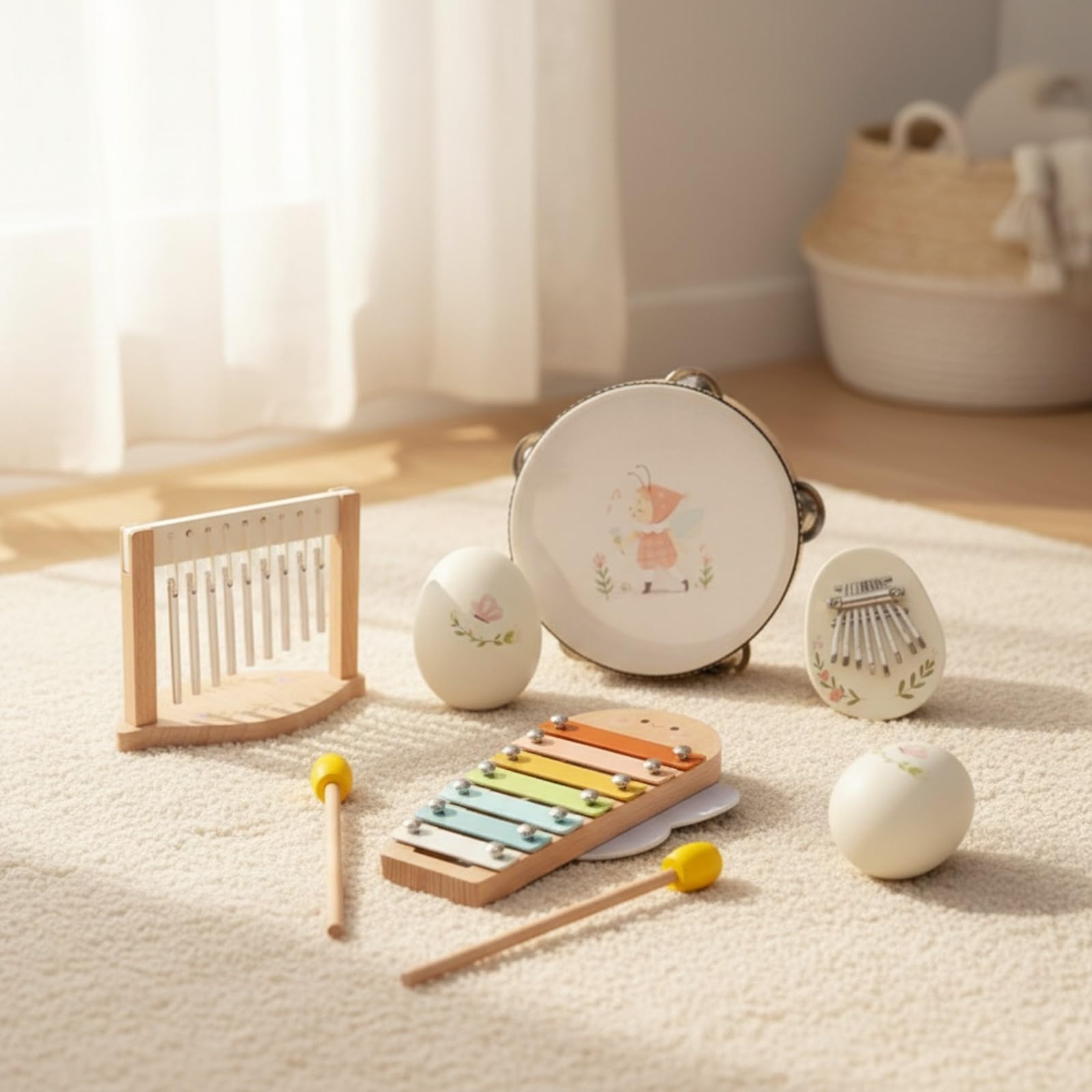 Jeu d’Instruments Musique en Bois | Ensemble Musical, Bords Arrondis, Ensemble Percussion, pr Crèche, Enfants, -s