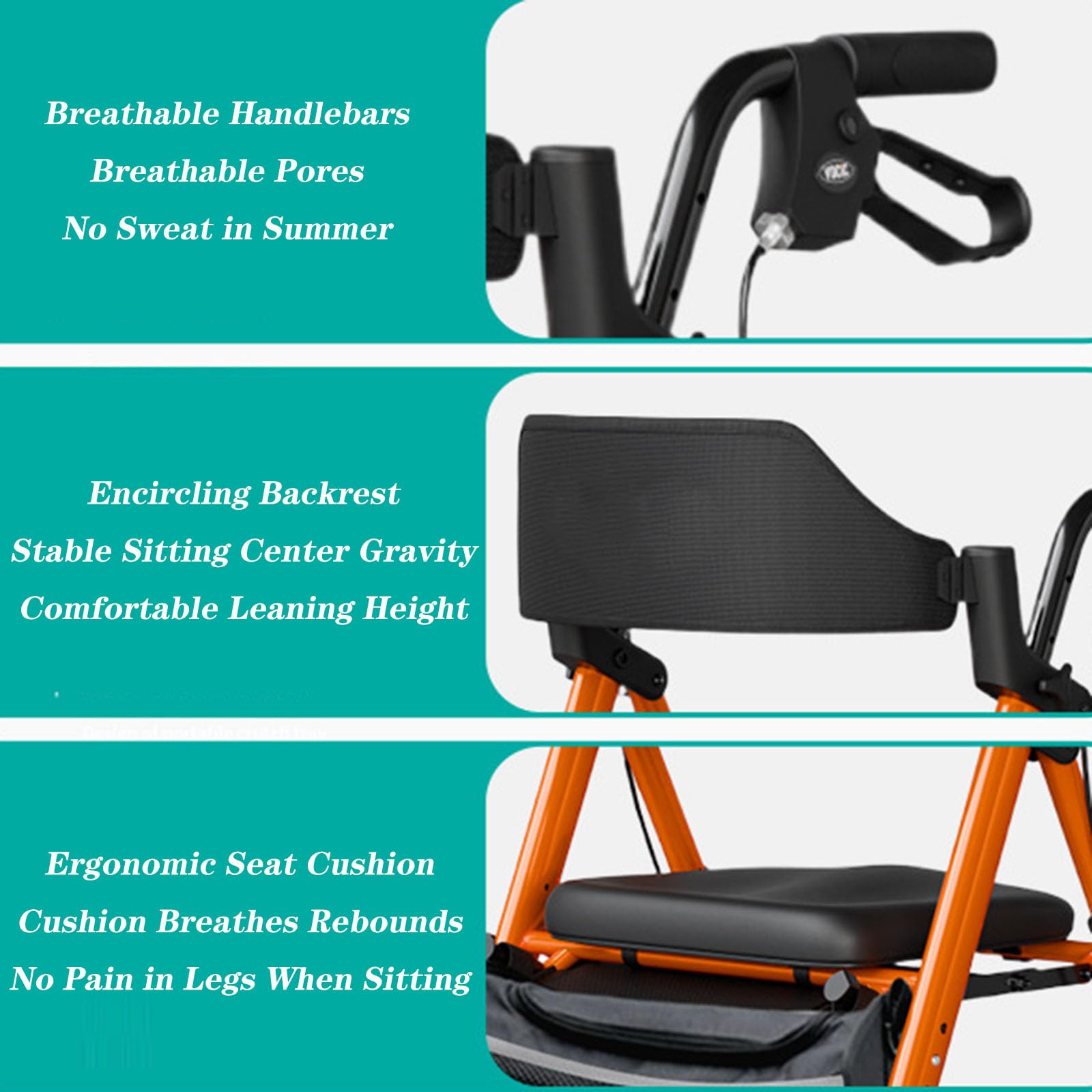 SFKLYU Chodziki Terenowe Lekki Aluminiowy Chodzik Mobility Walking Aid Oparcie Z Regulowanymi Na Wysokość Uchwytami I Oparciem Dla Seniorów I Dorosłych