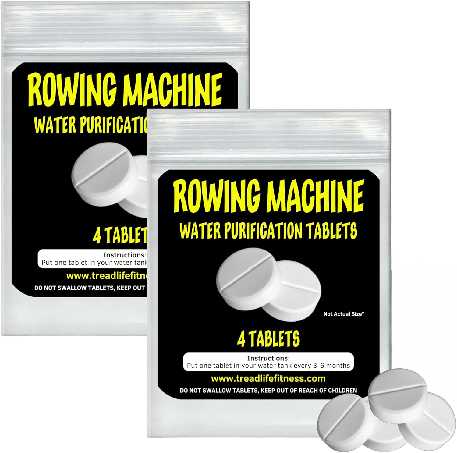 Rowing Machine Water Purification Tablets | Universal Water Rowing Machine Tank Cleaner | Safe, Eco-Friendly Formula | 4 Tablets (2-Pack)