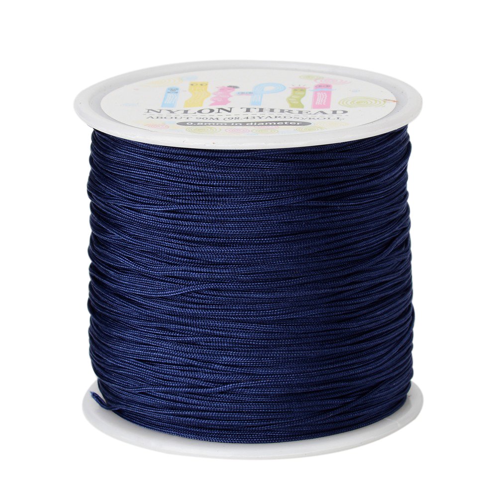 Craftdady 98 Yards 0.8mm Braided Nylon Beading Thread String Cord Chinese Knotting Macrame Rope Cord (PrussianBlue)