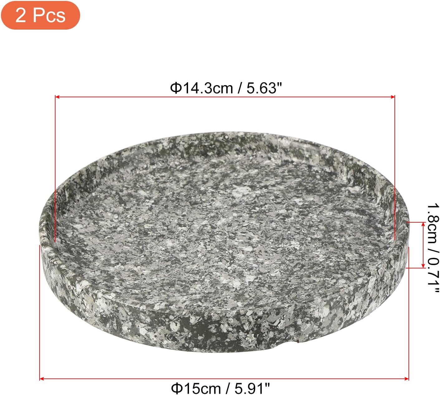 PATIKIL Plant Pot Saucers 6 Inch, 2 Pack Ceramic Round Flower Drip Tray for Indoor Outdoor, Marble