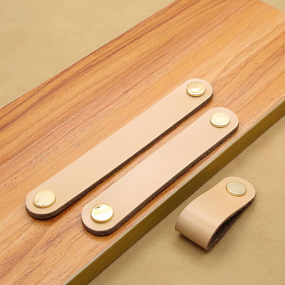 Amazon | レザー引き出し取っ手 5セット 革 ハンドル ネジ付き