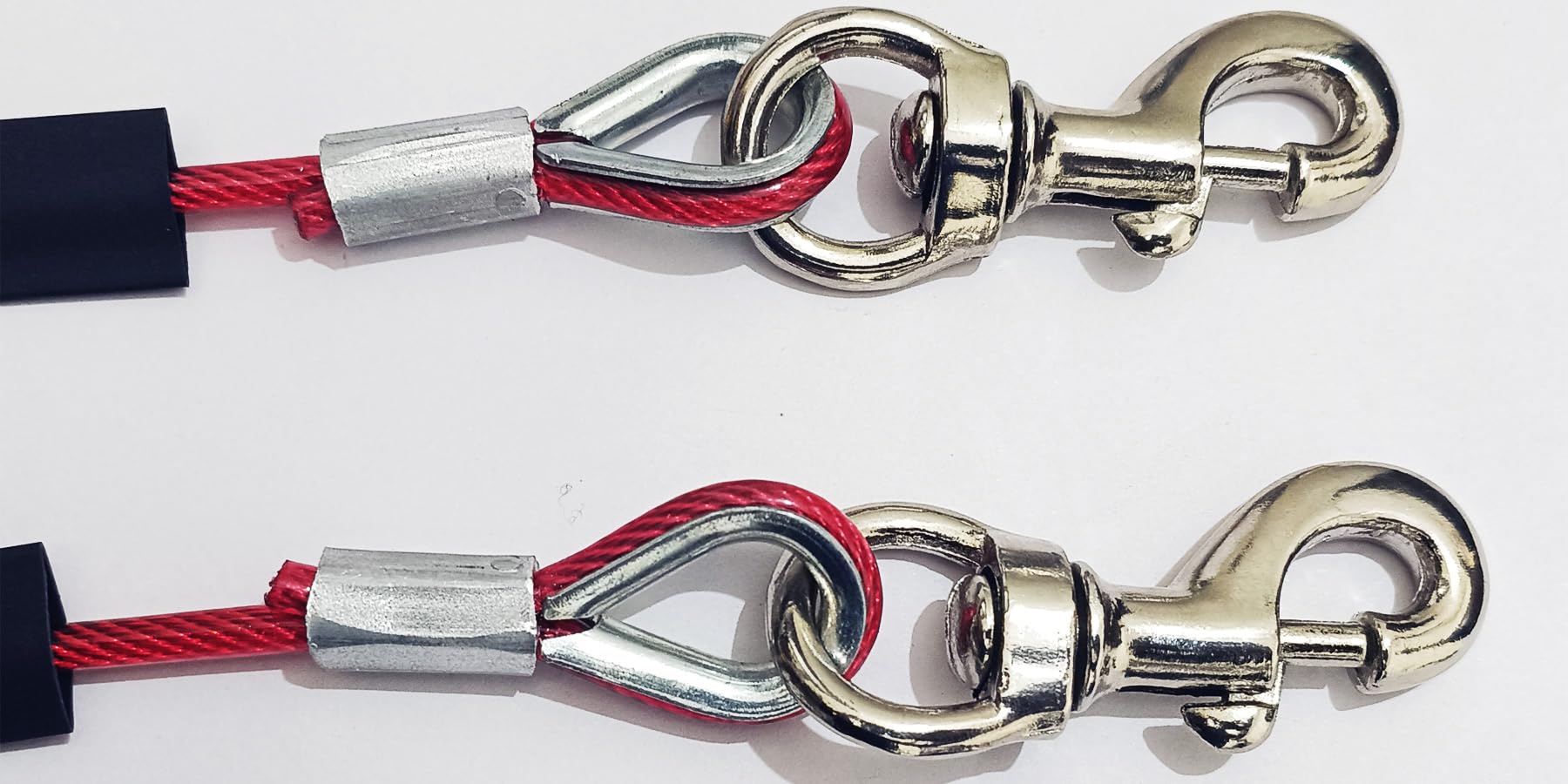 DUBIDU PVC Heavyweight Tie-Out Cable Training Leash WIT 2PC/7mm Carabinerfor Medium-Large Dogs. Water Proof Lead for All Sized Pets. Great for Camping, and Outdoors. Easy to use Excellent Look. (10ft) 2