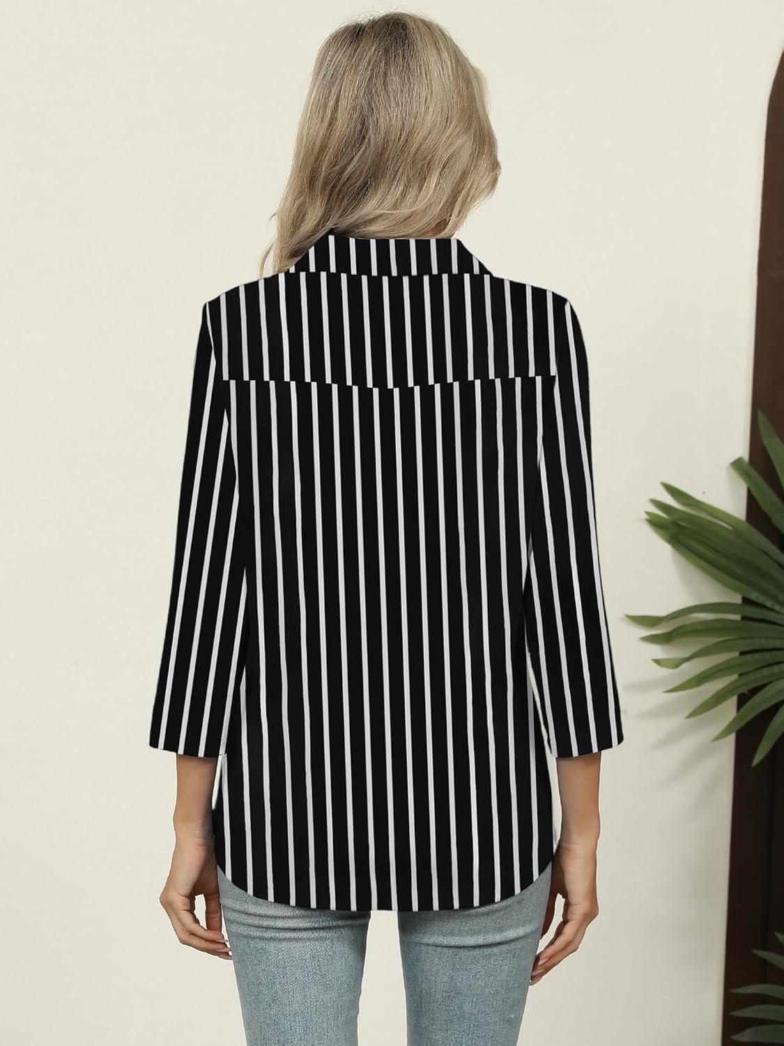 Women's 3/4 Length Sleeve V-Neck Collared Tops Summer Business Casual Work Polo Shirts Fashion Outfits 2026 - Image 5