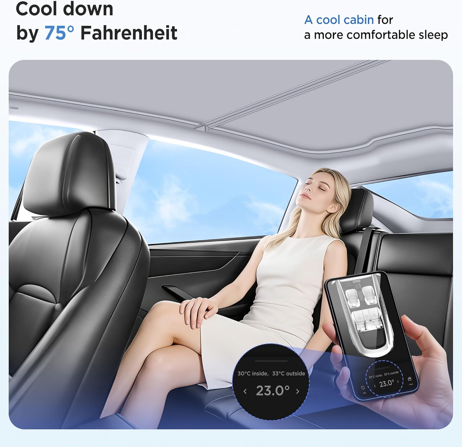 2026 Upgrade Sunshade Roof For Tesla Model Y Juniper 2025 2026 [No-Gap/Sag-Free] Heat Insulation Glass Roof Sunshade Sunroof for Tesla Model Y Accessories 2026 2025 Gray