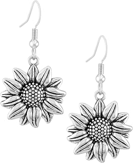 MINACHI Boho Sunflower Dangle Drop Earrings for Women, Vintage Bohemian Summer Statement Jewelry Gift