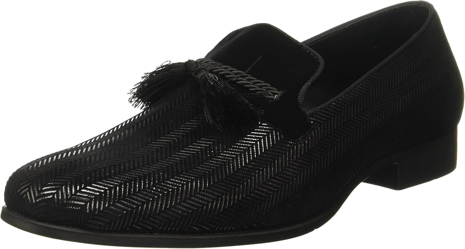 Stacy Adams Men's Sonata Tassel Slip-On Loafer, BLACK 12 medium US