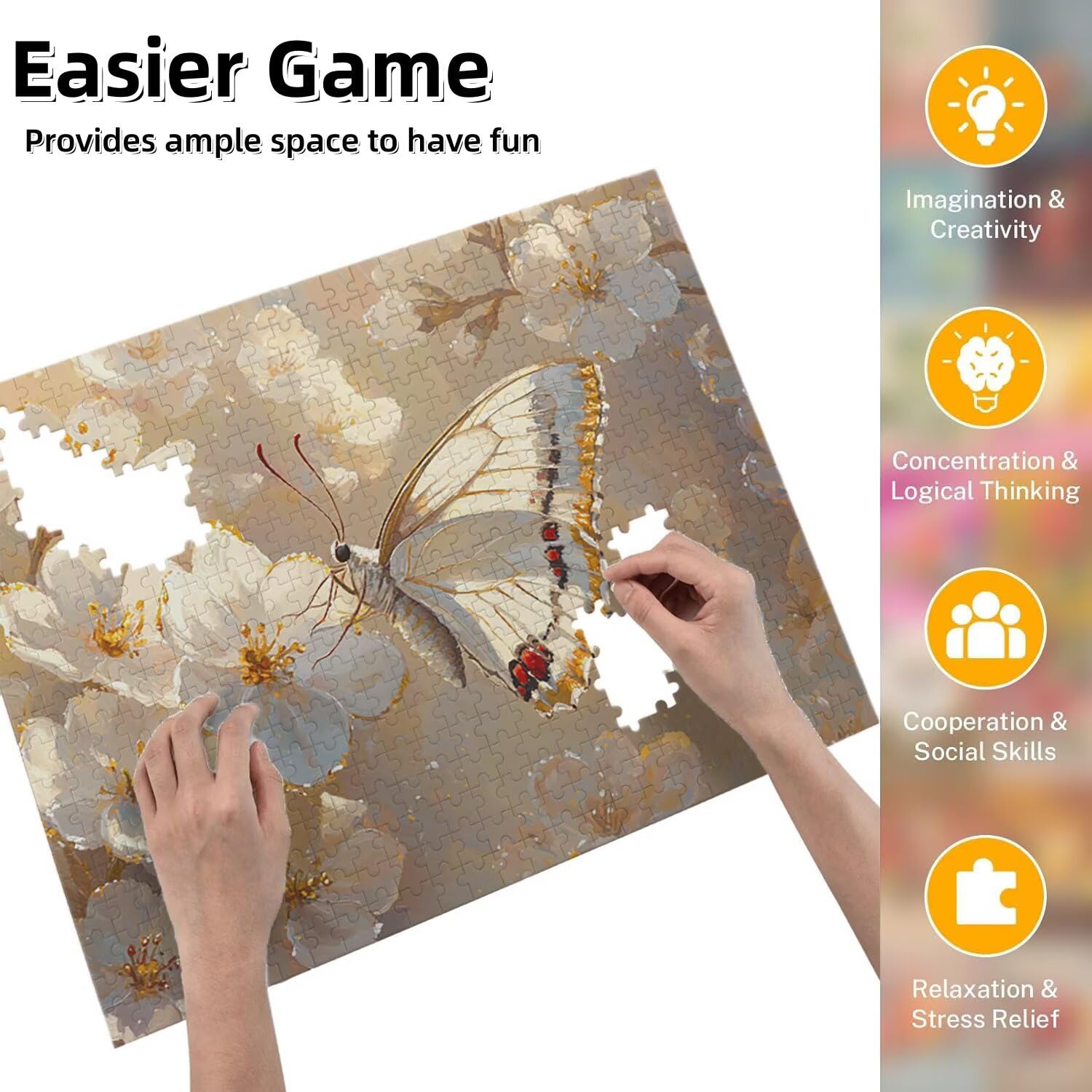 Jigsaw Puzzle, 5000 Pezzi Puzzle Classici, Farfalla Puzzle Rilassamento Intelligence, Mpossibile Difficile Puzzle Impegnativo per Adulti Puzzle Gioco Familiare, Regalo per Amore Amico Fiori fr0-1211