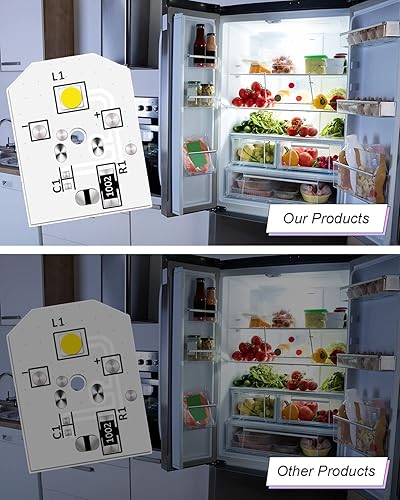Miniatura 4 de 3 bombillas LED de repuesto para refrigerador GE impermeable compatible con WR55X25754 WR55X26486 WR55X30602 EAP12172918 4590213 AP6261806