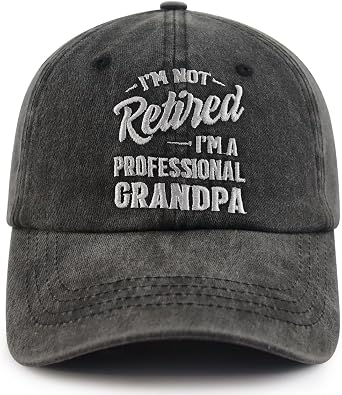 Im Not Retired Im A Professional Grandpa Hat for Men, Funny Adjustable Cotton Embroidered Grandfather Baseball Cap