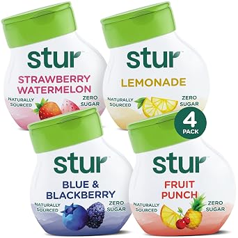 Stur - Founders Favorites Variety Pack, Natural Water Enhancer, 4 Bottles, Makes 80 Flavored Waters - Sugar Free, Zero Calories