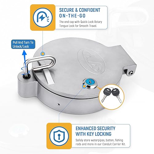 Miniatura 10 de AA-Racks Kit de portador universal para conductos para tubería de PVC de 6 pulgadas, no requiere perforación, negro