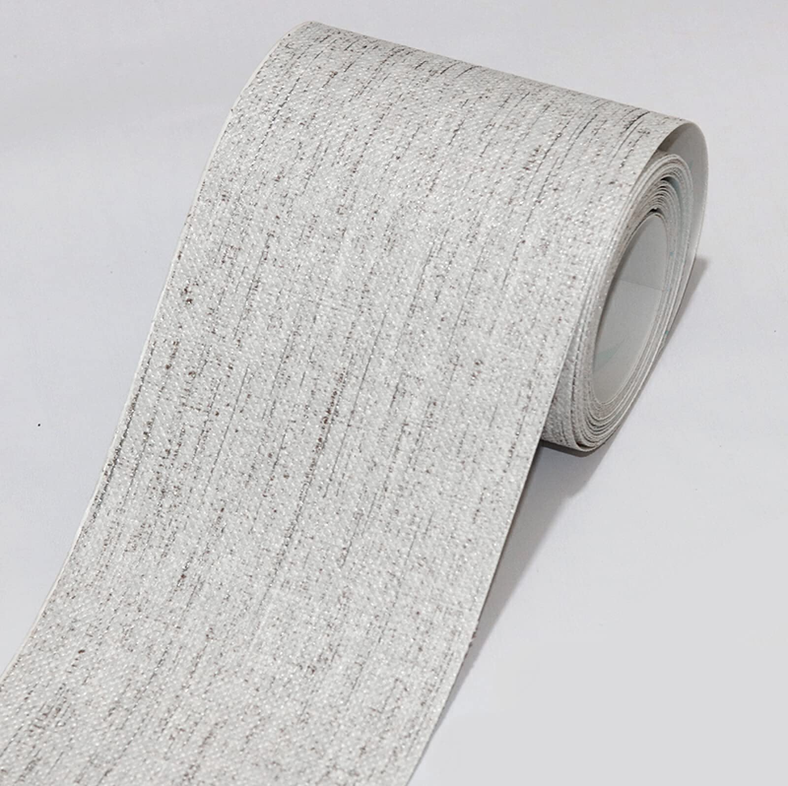 Dostear Peel and Stick Wallpaper Border Self-Adhesive wall Border Sticker Home Ceiling Decorative Border for Bathroom Living Room Kitchen Light Grey Weave 8cm X 500cm
