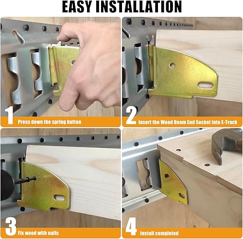 Miniatura 4 de Eapele E-Track - Accesorios de enchufe de extremo de viga de madera, acero recubierto de zinc, compatible con 2 x 4 y 2 x 6, añade barras de bloqueo