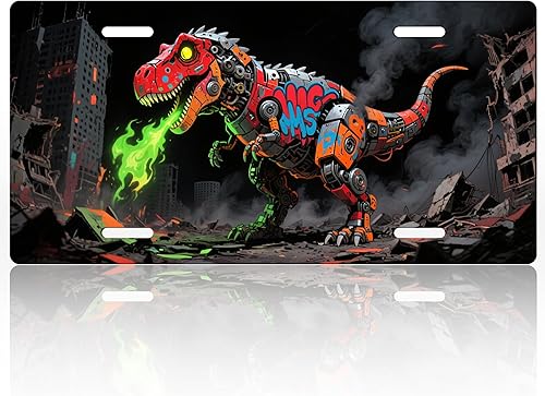 Matrícula de alta calidad estilo punk animal, aluminio duradero de 0.4 pulgadas de grosor, diseños de placa frontal personalizados para automóviles