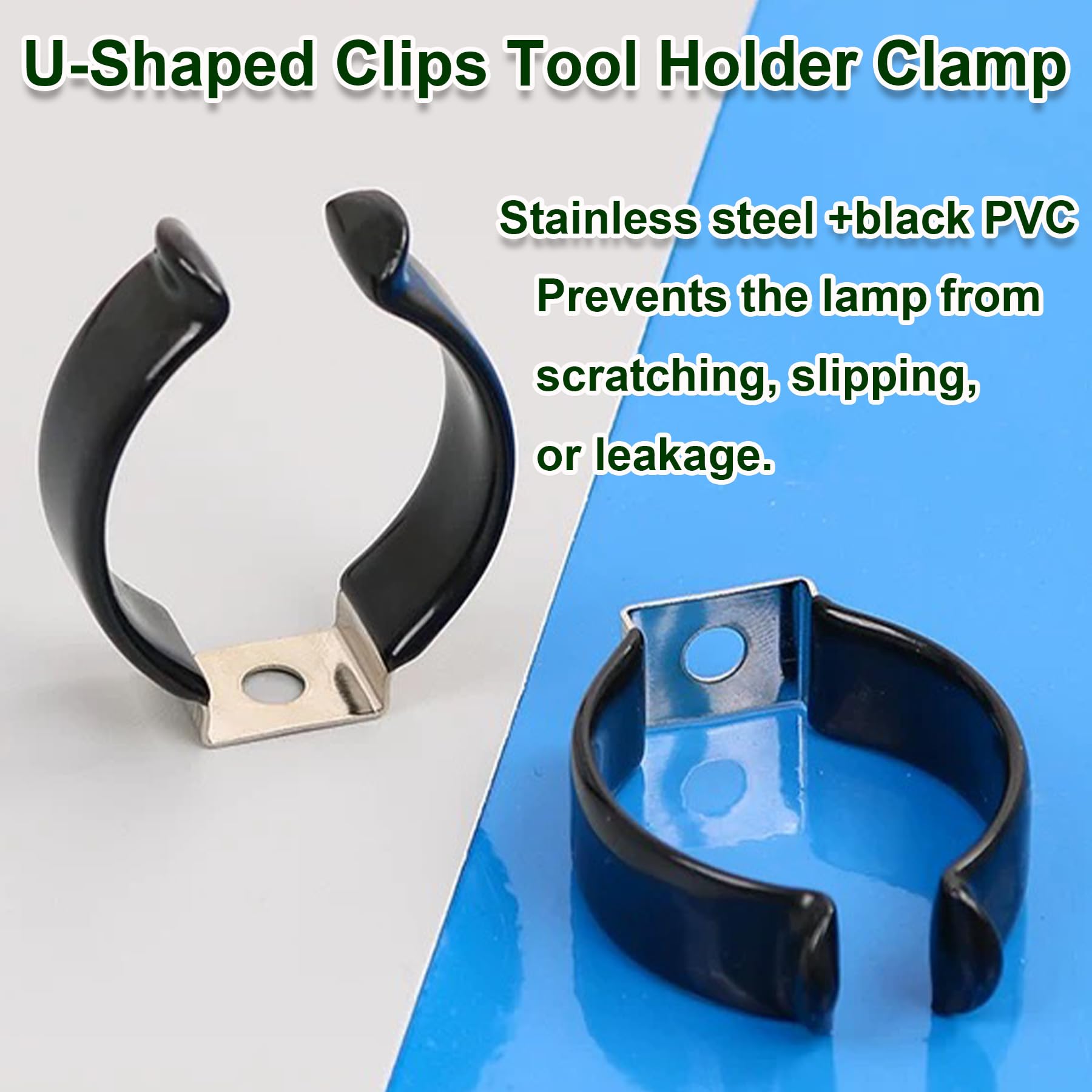 LEPEVNEY T8 U-Shaped Clips Tool Holder Clamp for LED Light Bulb Mounting 304 Stainless Steel Rope Support Holder Sping U Clip Pack of 8 - Image 4