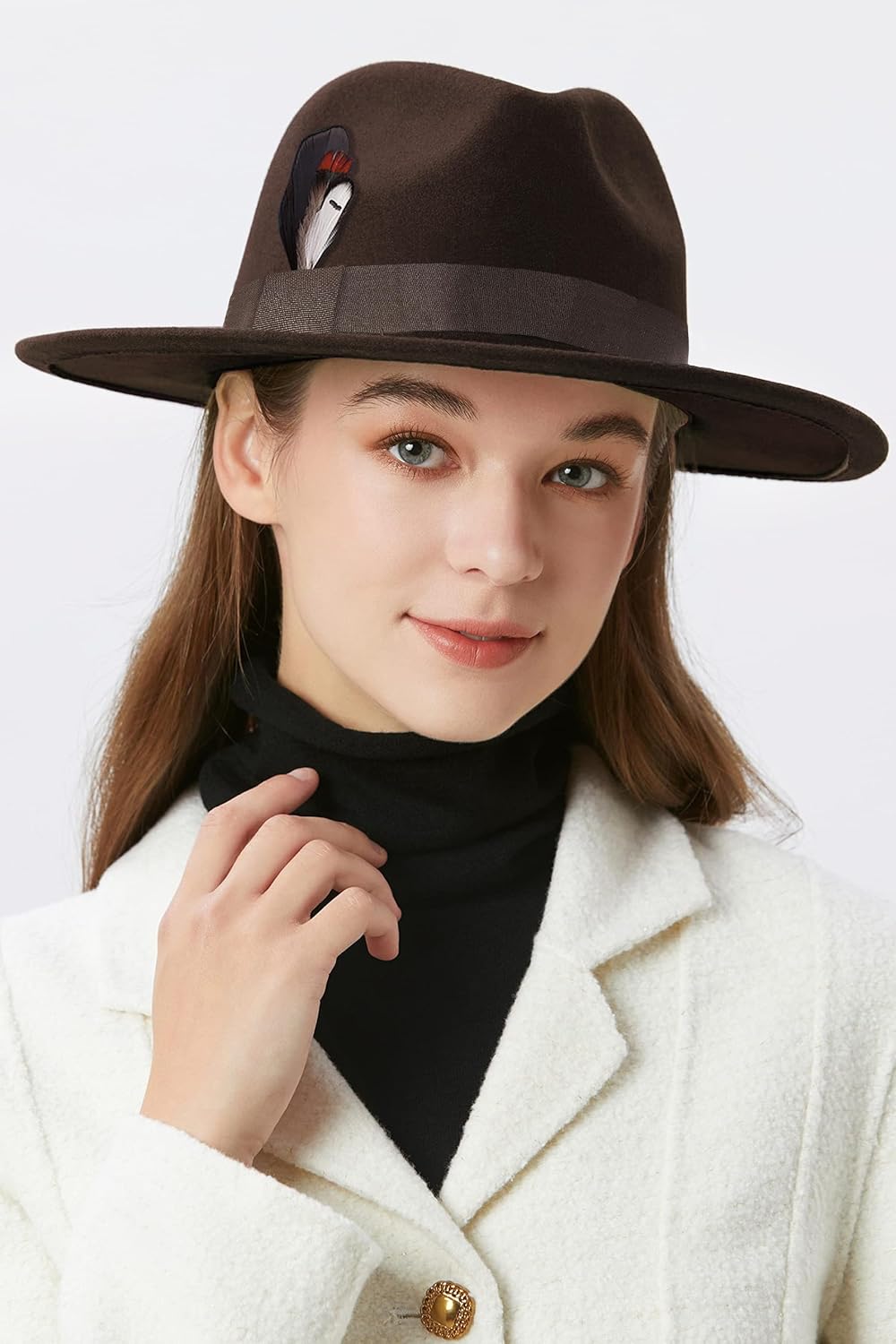 BABEYOND Fedora Hats Cap for Men Women Wide Brim Hat 1920s Gatsby Panama Costume Accessories - Image 3