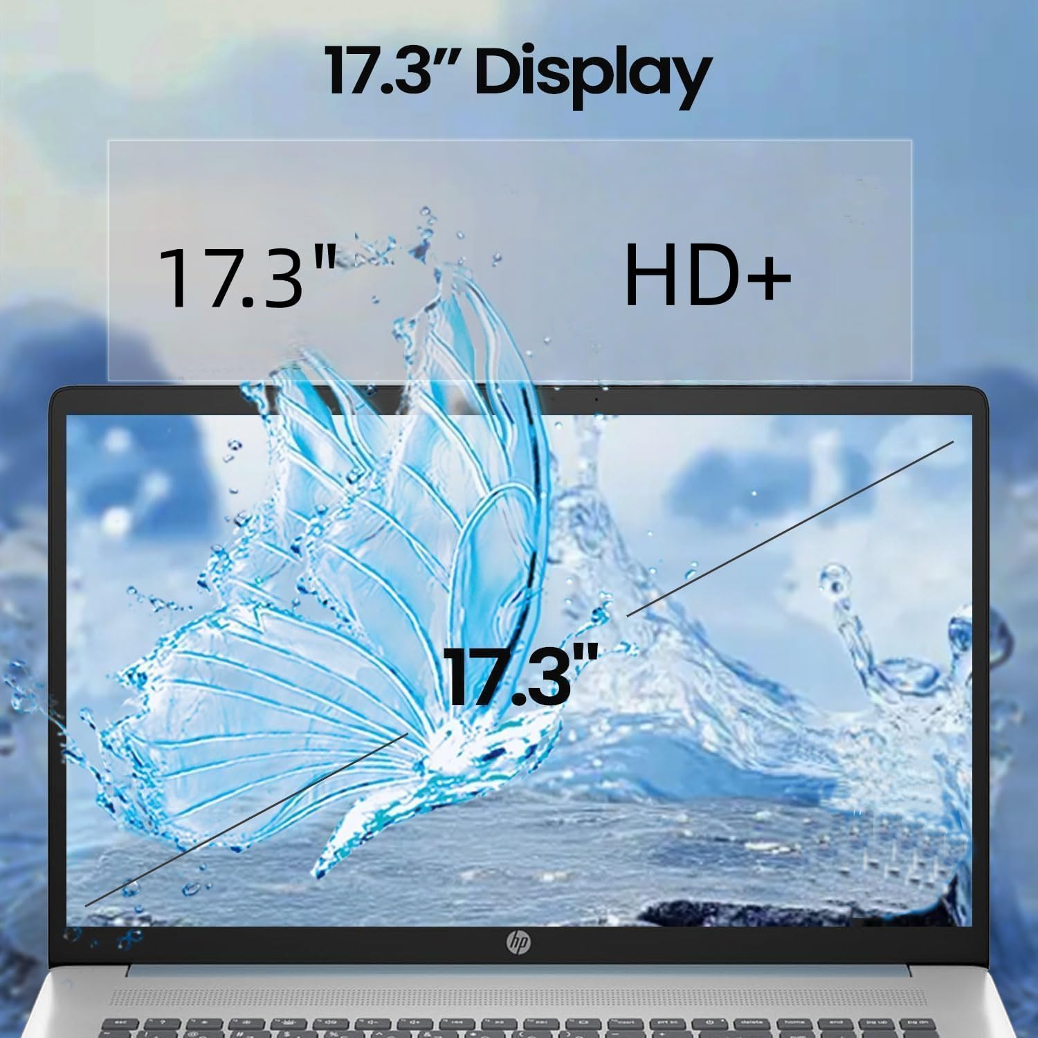 HP 17.3" HD+ Chromebook, Intel Dual-Core CPU | 8GB RAM, 256GB SSD | 9.5HRs Battery, FastCharge | ChromeOS Flex, Intel UHD Graphics | Designed for School and Work, Game App Not Allowed, Moonlight Blue image 3