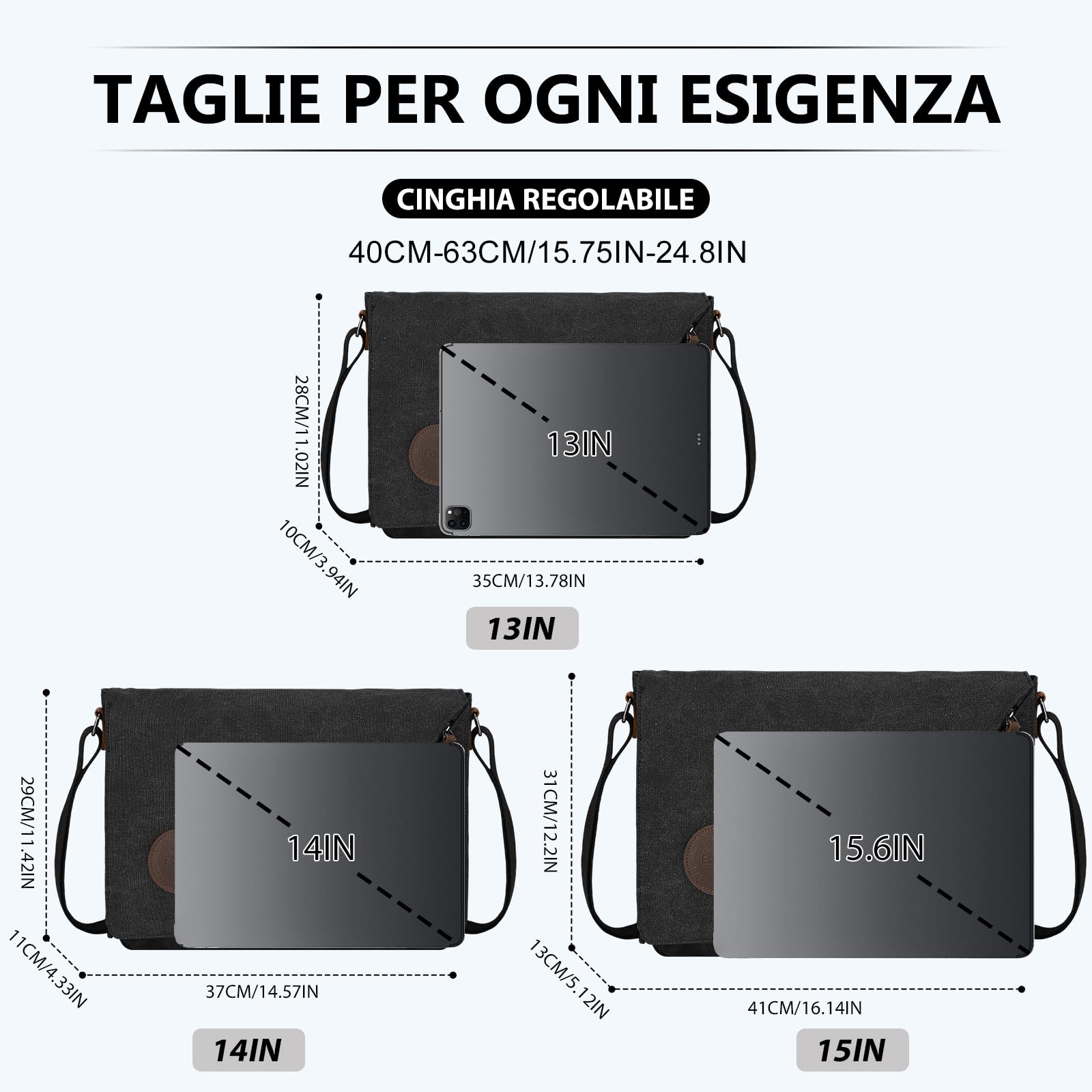 Eshow Borsa a Tracolla da Uomo di Tela Messenger Stile Retro'per l'uso Quotidiano della Scuola Outdoor Trekking