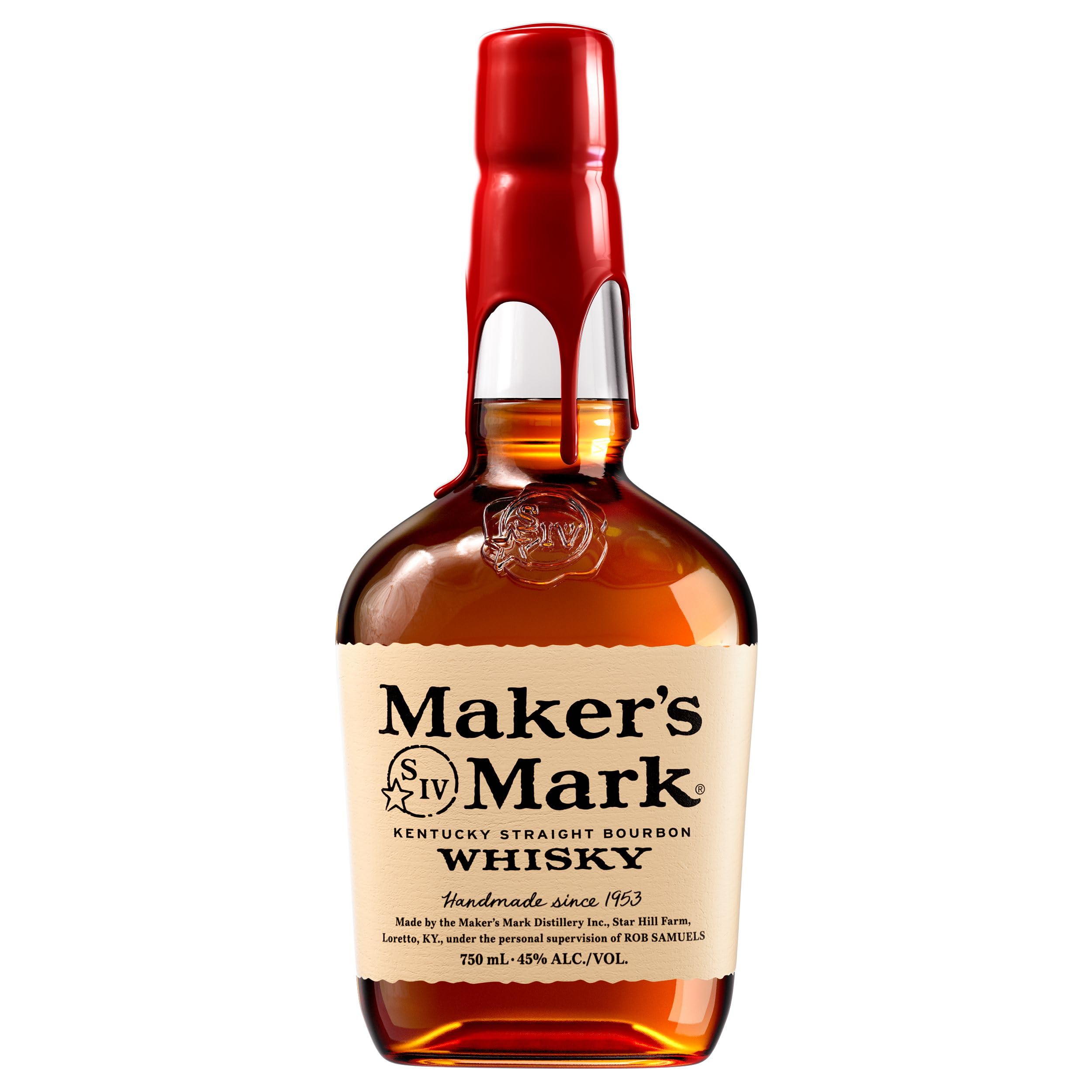 Amazon.co.jp: Bourbon Whiskey Maker's Mark Red Top [United States