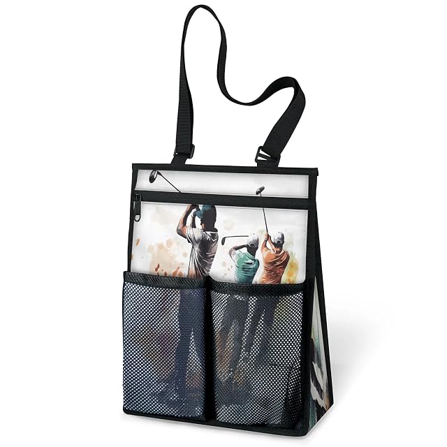Ourtheme Golf Athlete Sports Portable Shower Bag for Travel Gym Camp Beach Tote Shower Caddy Bags Hanging Toiletry