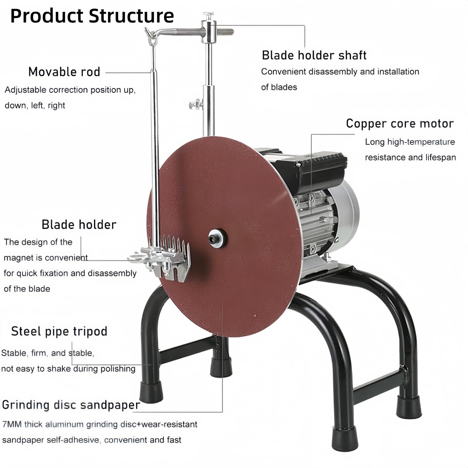 Affilatore per Lame di Tosatrice per Pecore, Grinder Elettrico da 550W con Funzione di Affilatura e Macinatura, per Forbici da Lana, Forbici per Capre e Cura degli Animali