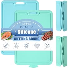 2 Pcs Extra Large Thick Silicone Cutting Boards, 14.3 x 9.8