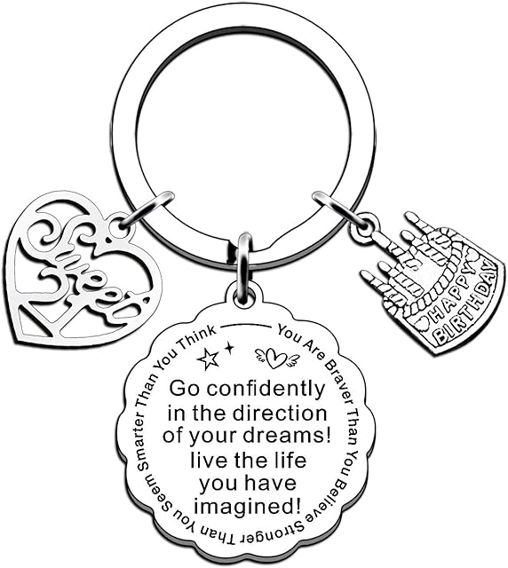 JMIMO 21st Birthday Gifts for Her Women 21st Sweet Inspirational Sun Flower Keyring