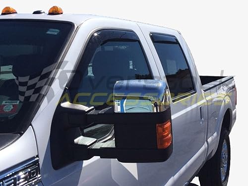 Miniatura 1 de WeatherTech Custom Fit Deflectores de delantera y trasera ventana lateral para Nissan Frontier King Cab), color gris oscuro