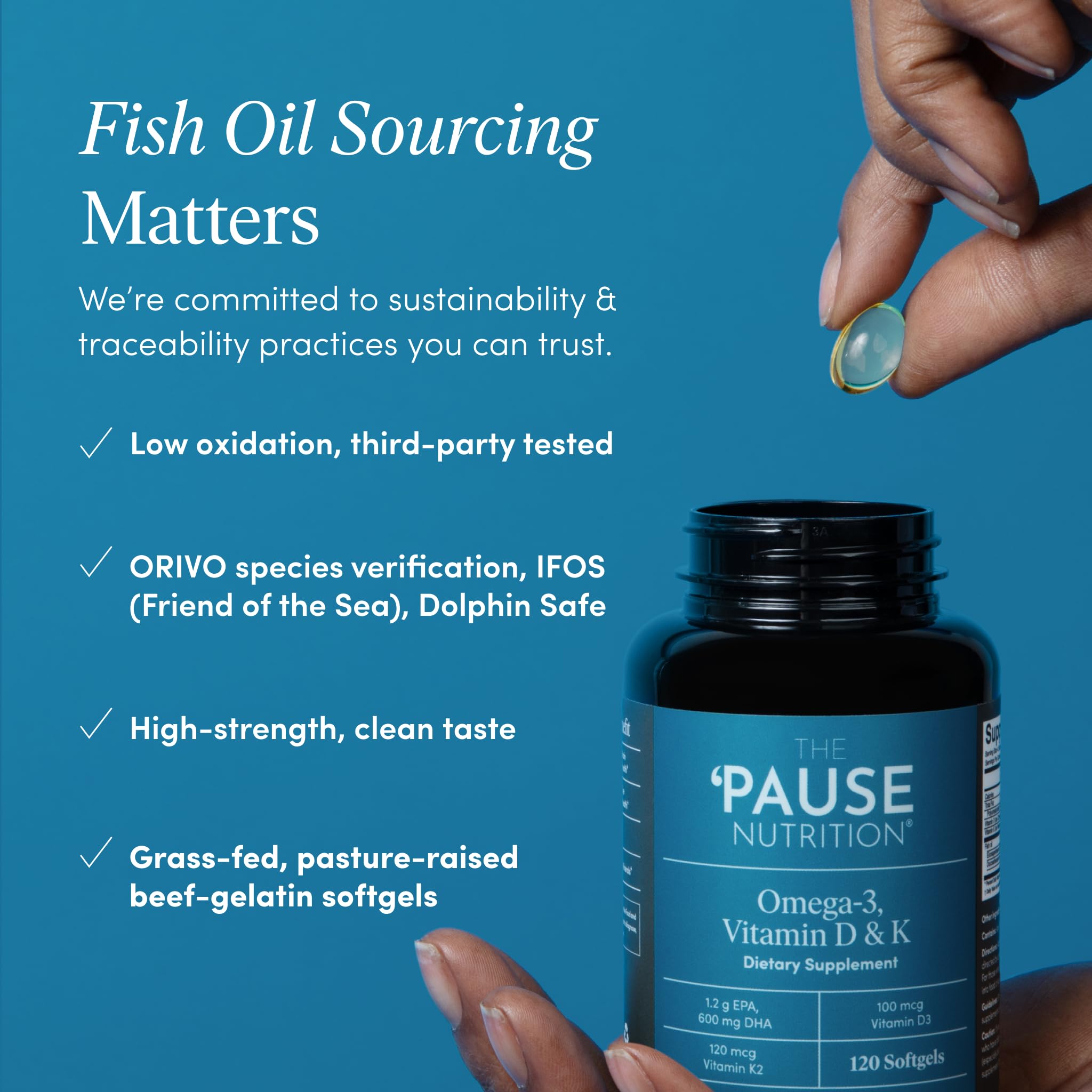 The 'Pause Life Omega 3, Vitamin D3 & K2 Fish Oil Supplement, 120 Softgels — Amazon image 4