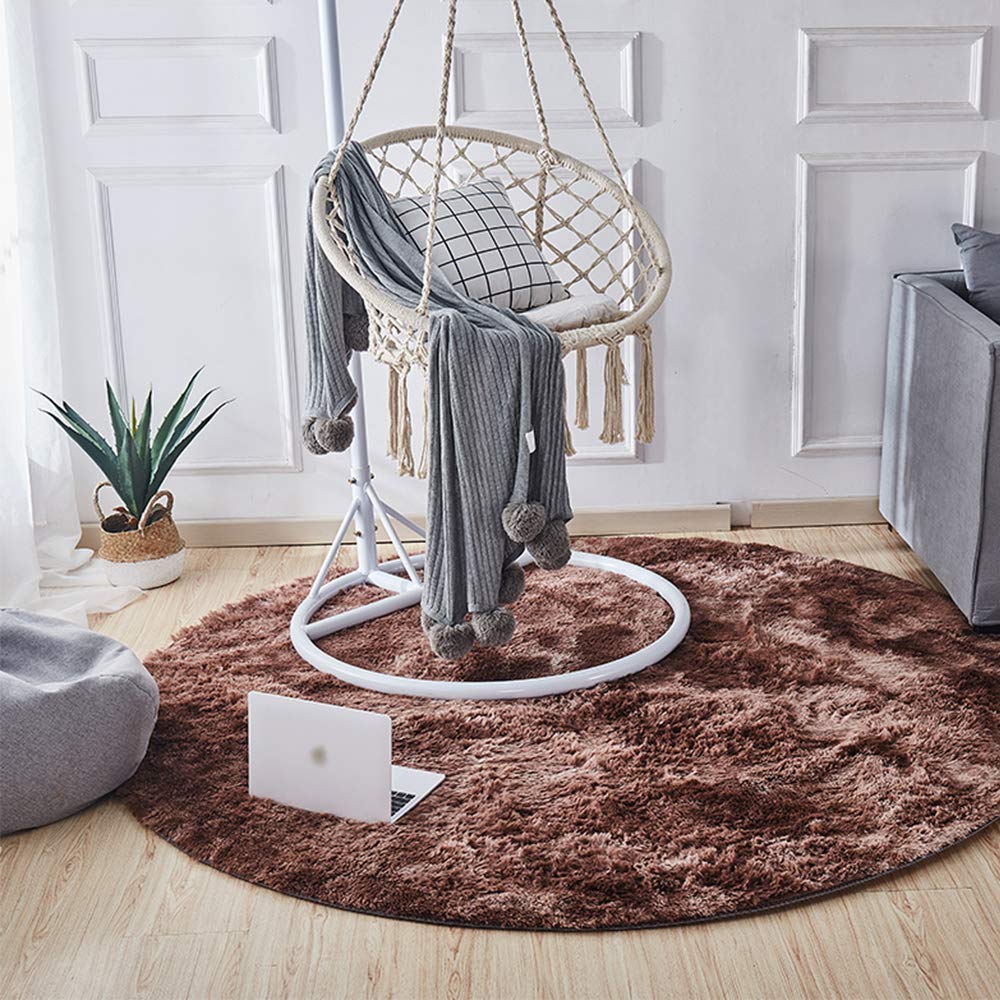 Tapis à poils longs doux contre sol froid | Grand rond 160 cm