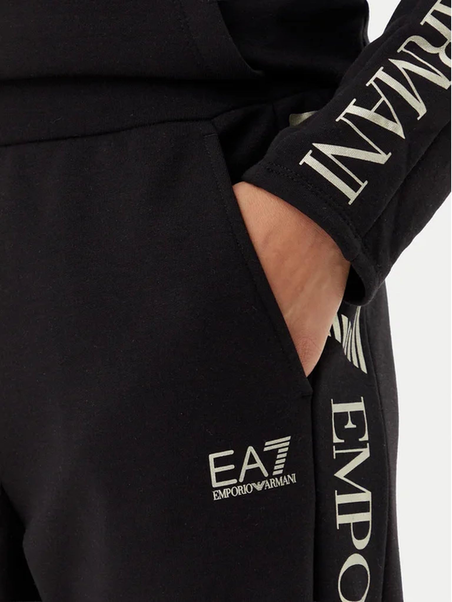 EA7 Emporio Armani Tuta Donna in jersey di cotone stretch con logo 7W000116AF10443 8059659283984 - XS Nero Oro XS