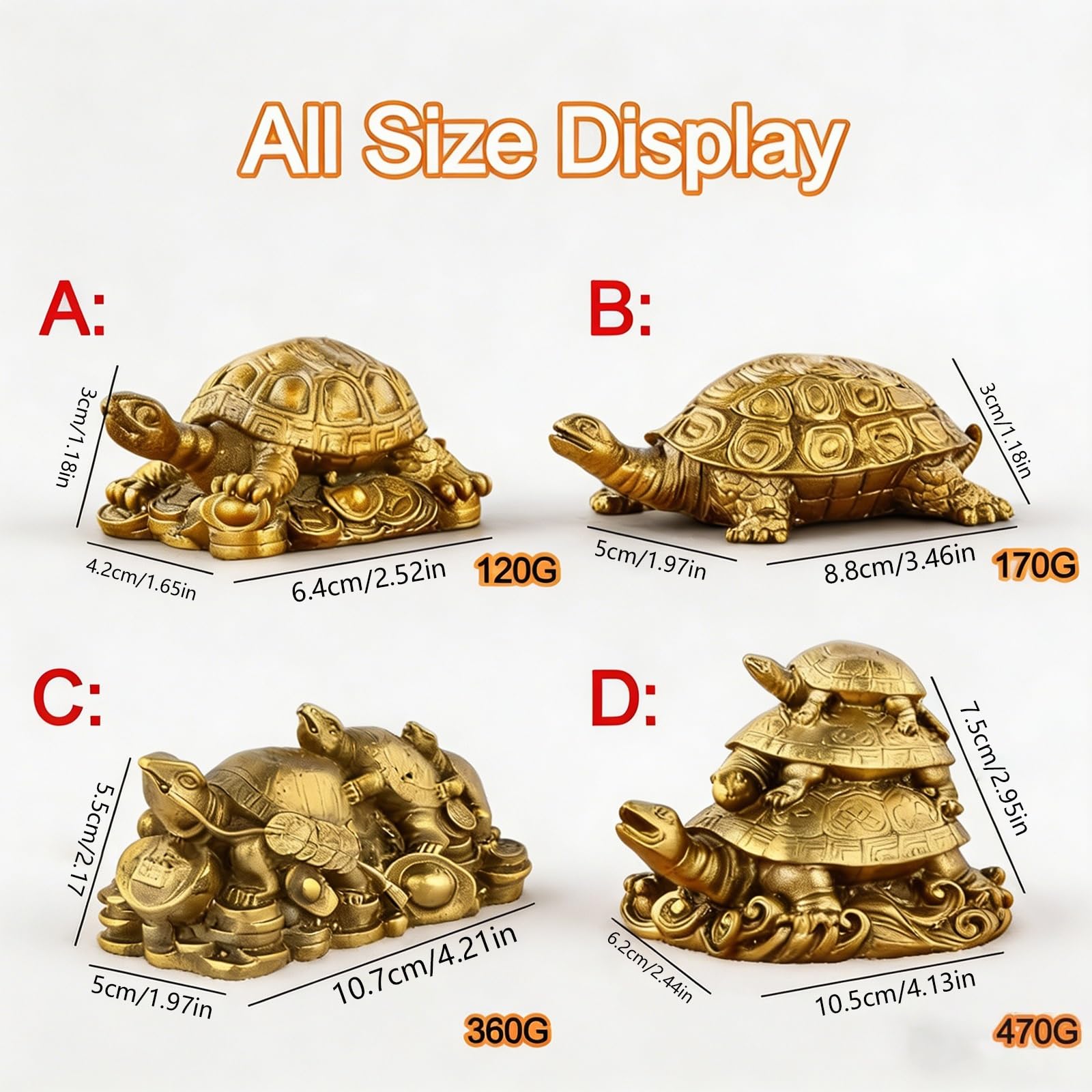 Decoración de tortuga de cristal de pirita, figura de tortuga de latón, adorno de tortuga de pirita para escritorio, estante, exhibición del hogar y la oficina, regalo para coleccionistas (XL)