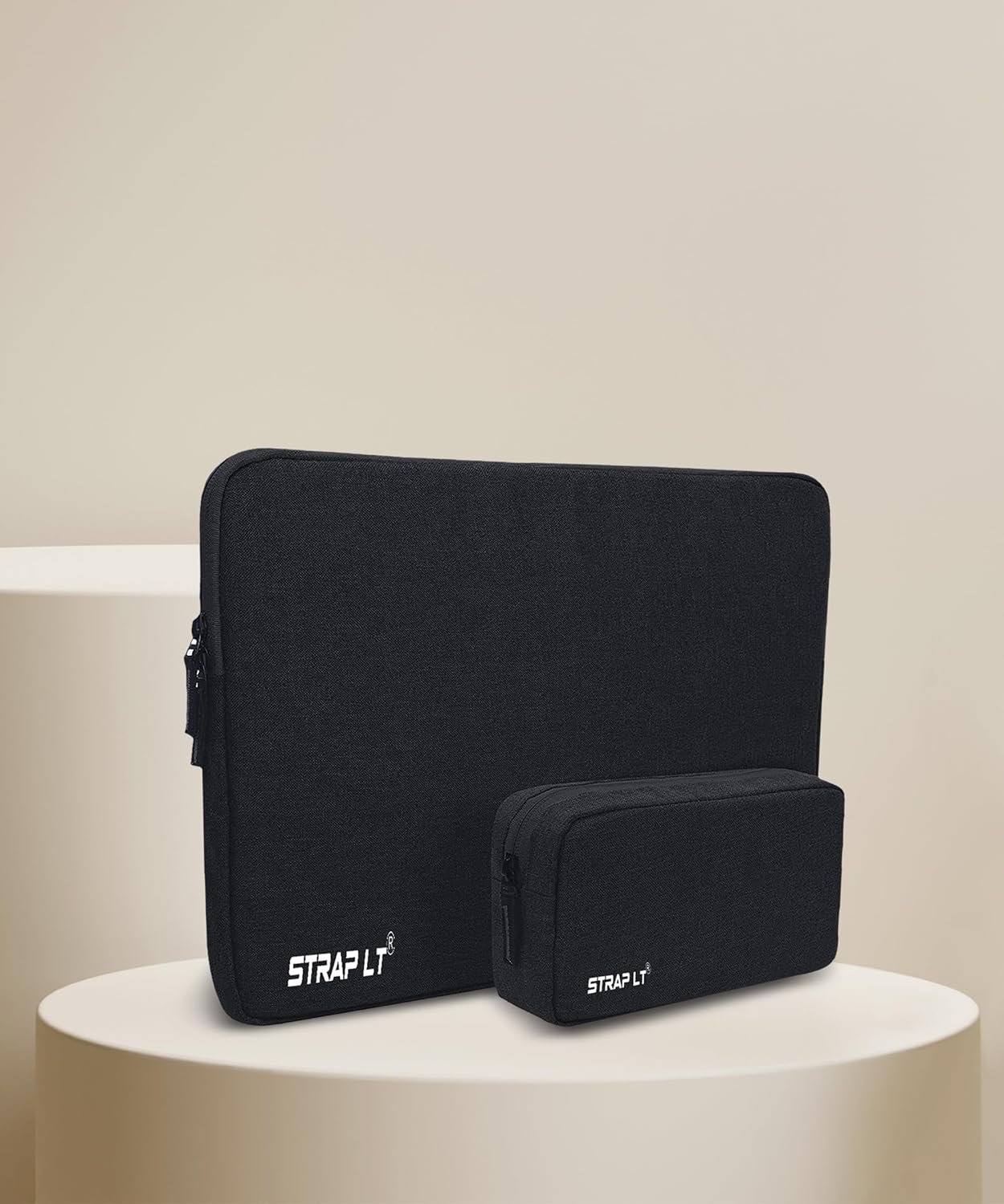 StrapLt Laptop Bag Sleeve For 15.6-16 Inch Laptop Case Cover Pro,With Charger Pouch Case for Men & Women (Black)