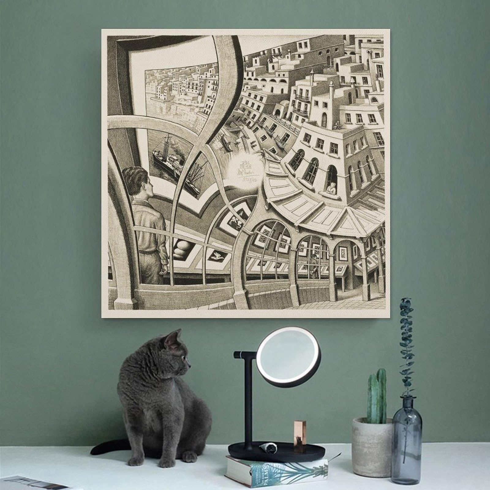 WCYB Stampa galleria di M.C. Escher Stampe poster su tela Deco Dipinti Wall Art per ufficio 30,5 cm L x 30,5 cm W
