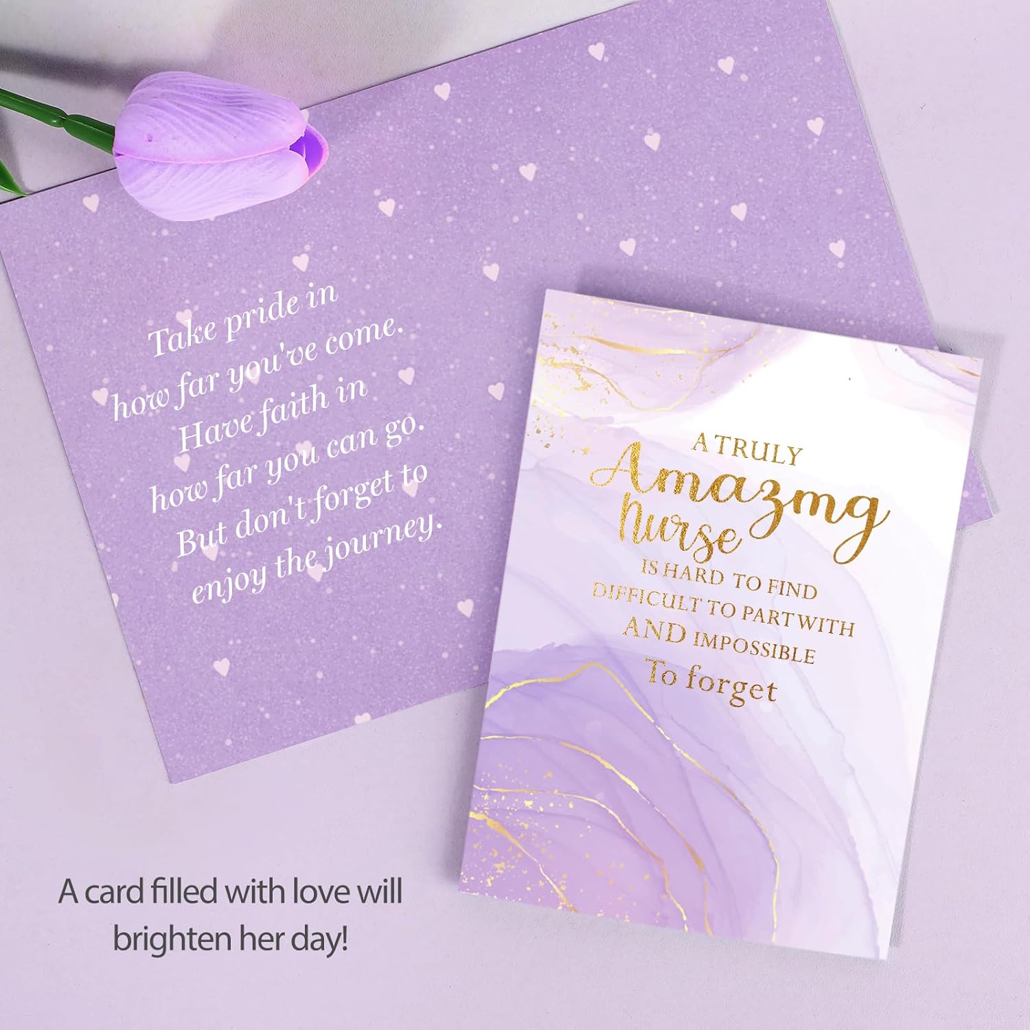 Suhctuptx Nurse Gifts for Women, Rn Appreciation Gift Set Nurses Week Set Graduation Box Christmas Basket for Nurses Female Nursing Student with Canvas Beach Tote Bag Tumbler Keychain Purple - Image 2