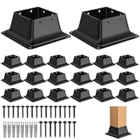 Vista 1 de Base para poste 4x4 20 piezas, soporte/bracket interno de 3.6"x3.6" de acero resistente con recubrimiento en polvo apto para anclaje de poste