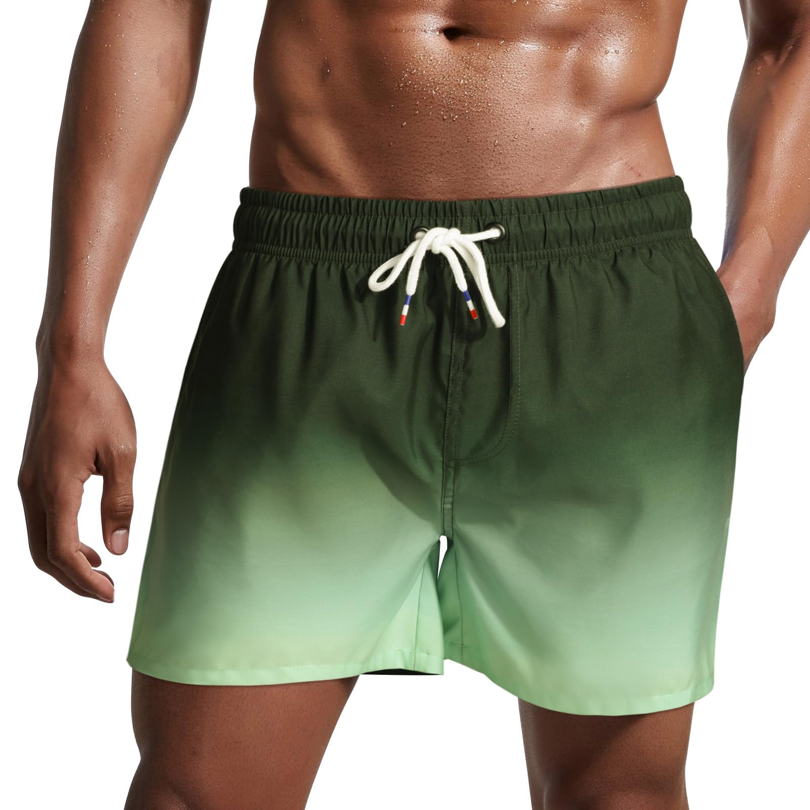 Danfiki Pantaloncini Costume da Bagno Uomo Asciugatura Veloce Calzoncini da Beach Costume da Bagno Fodera Rete con Taschino e Coulisse Trunks