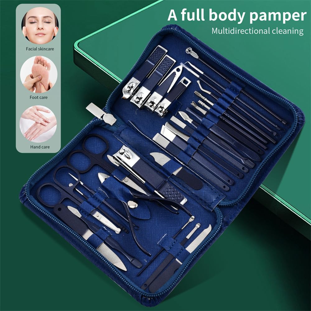 30 w 1 obcinaczki do paznokci 30 szt. zestaw do manicure ze stali gospodarstwa domowego obcinacze do paznokci pedicure nożyczki do paznokci, różowy 30 w 1, U