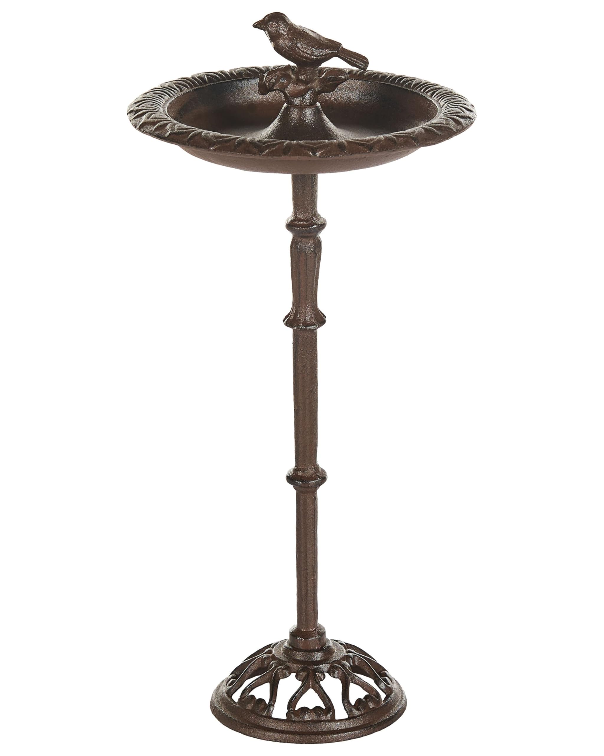 Bebedero para pájaros de jardín para exterior pileta de hierro antiguo decorativo marrón Swallow