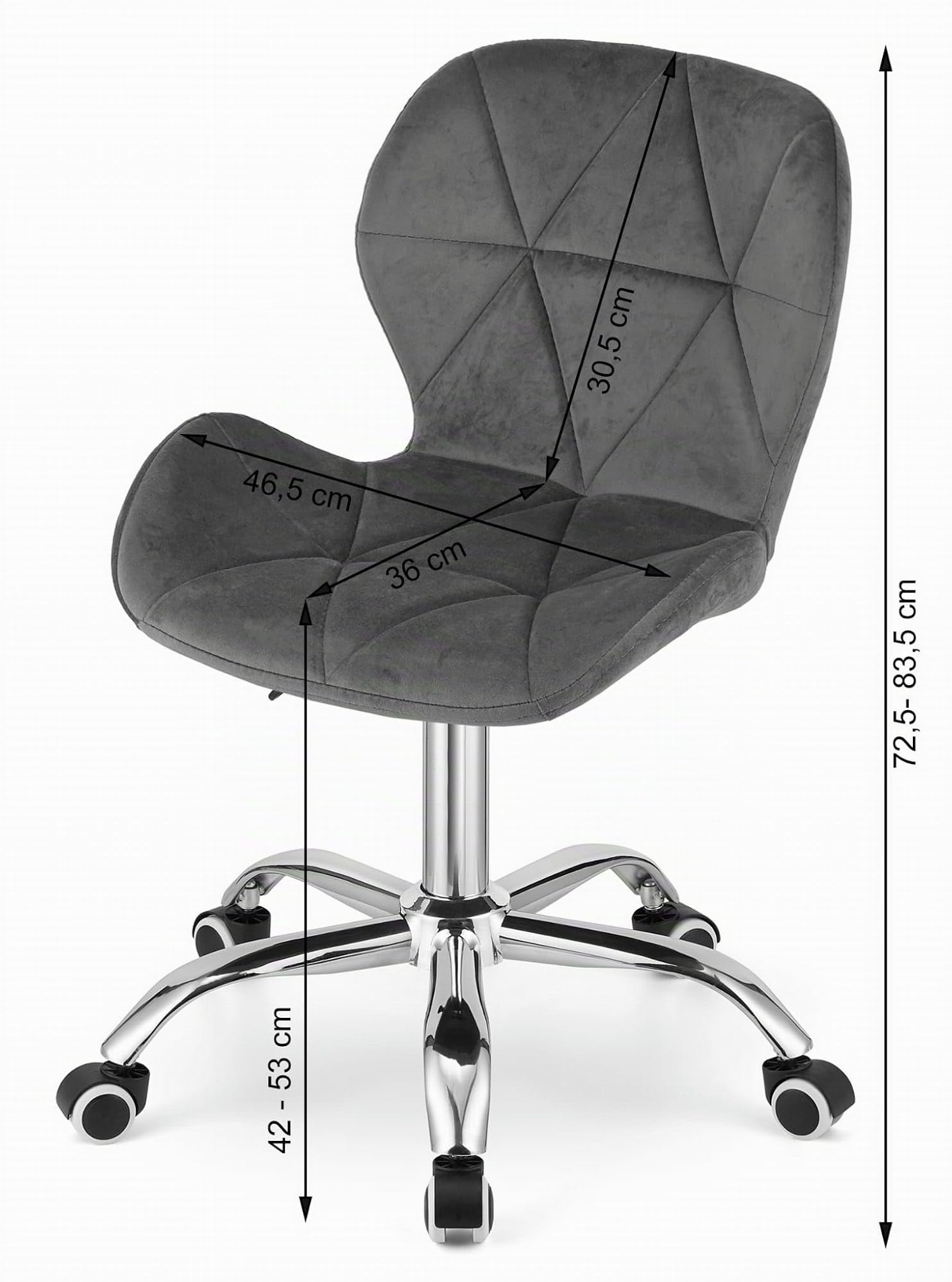 Sedia Scrivania Velluto Design Geometrico, Verde | pistone a gas, seduta regolabile, ufficio, moderna, ruote fluide, ergonomica