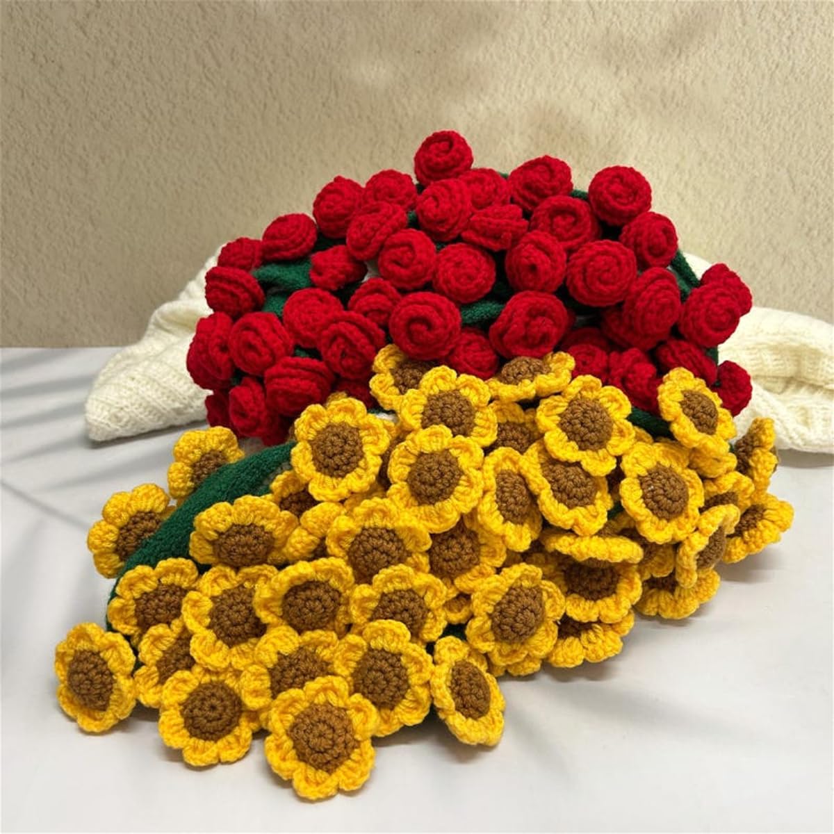 Couverture bouquet de fleurs au crochet cadeau décoration maison