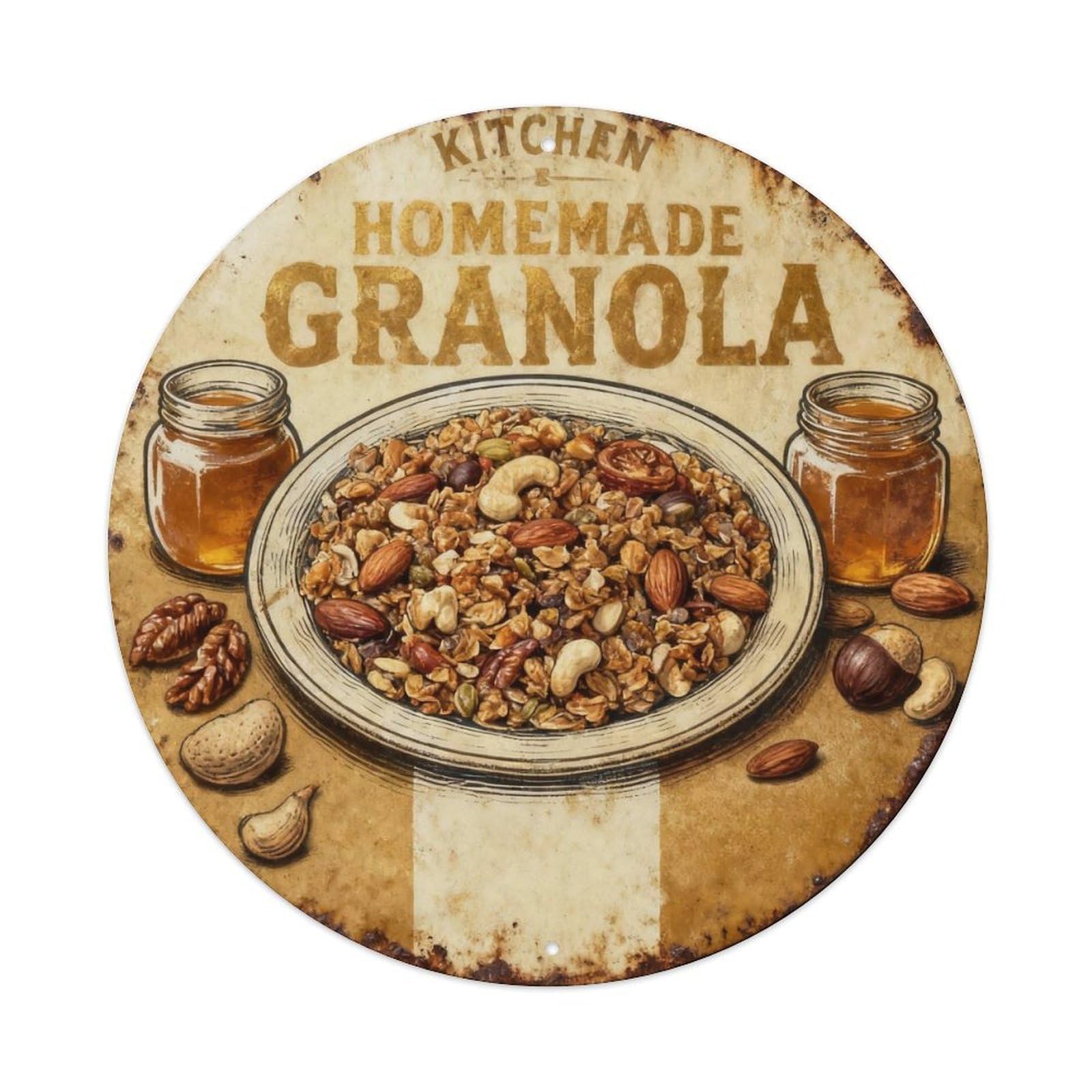 Homemade Granola Vintage Tin Sign Metal Tin Sign Plaque