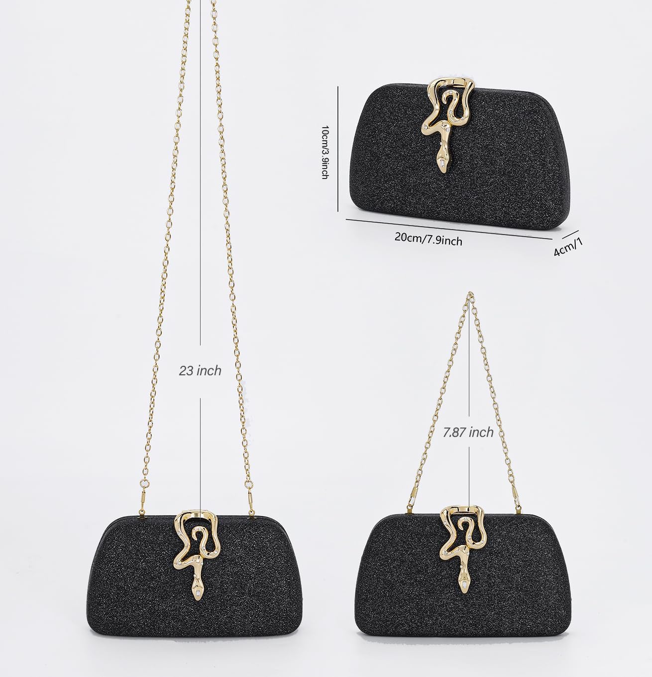 Glitter Evening Bag Clutch Purses for Women Formal Elegant Wedding Party Prom Clutch Handbag - Image 5