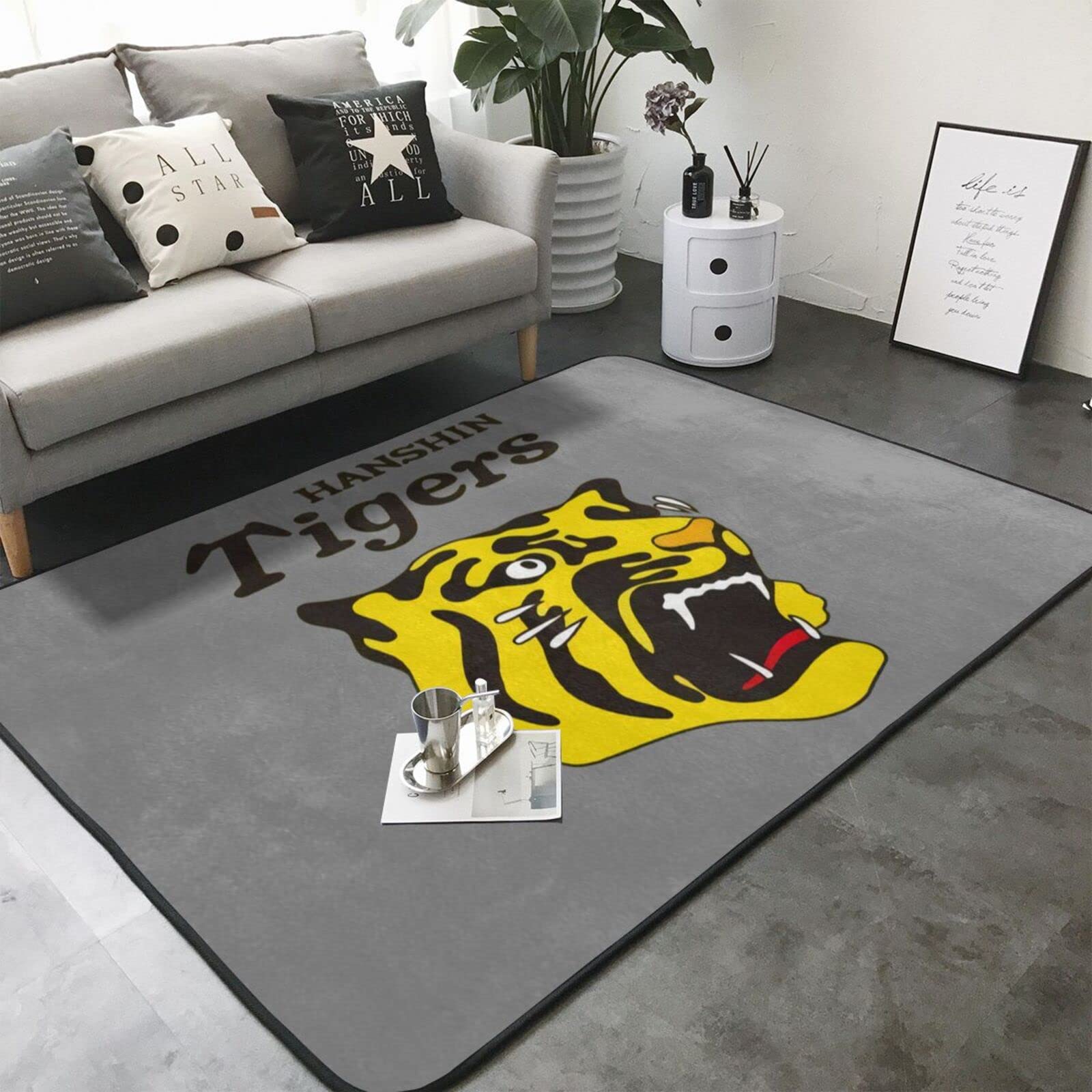 阪神タイガース　ラグ　ニット敷物 Amazon｜カーペット 阪神タイガース じゅうたん ラグマット タイル