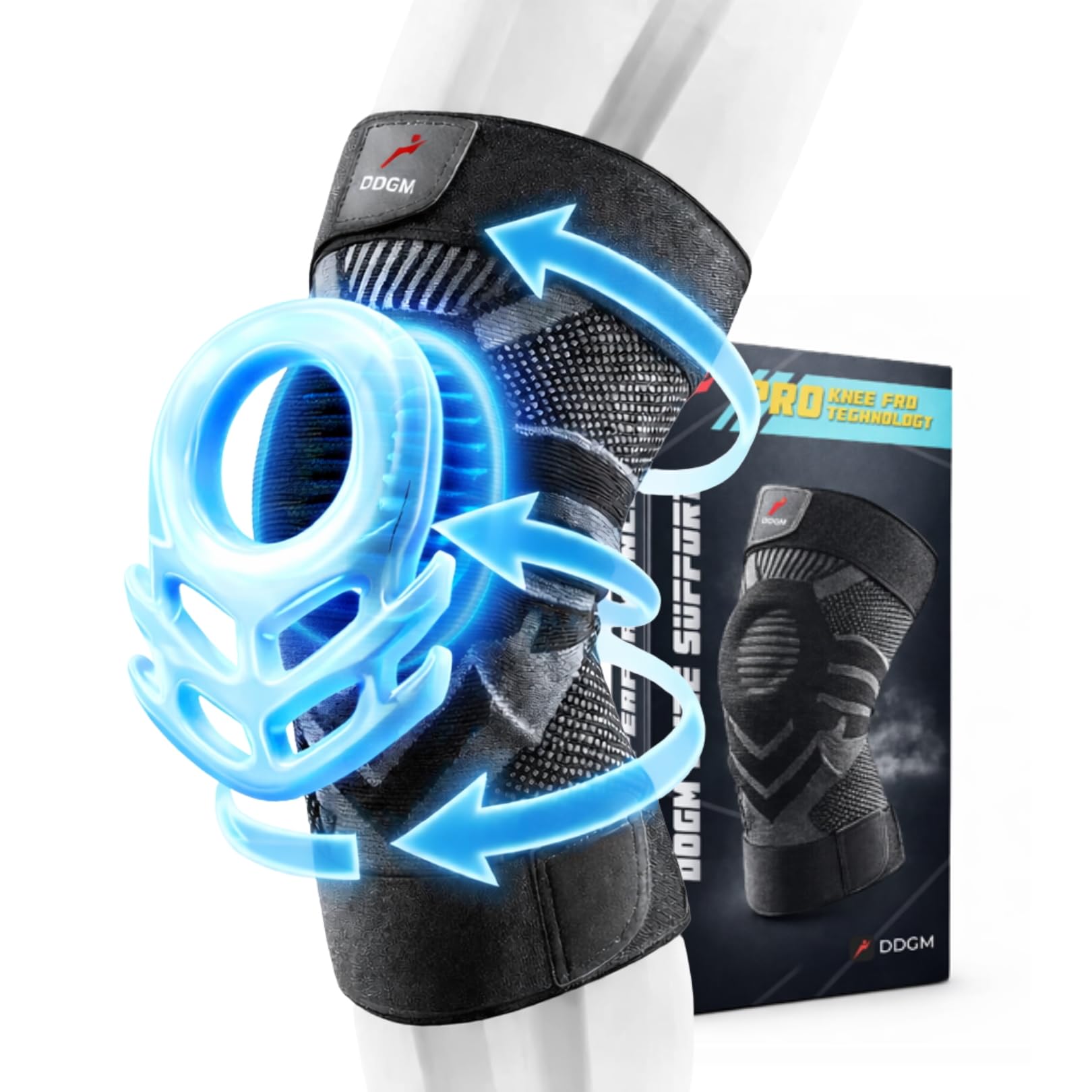 Ginocchiera Ortopedica Stabilizzante a Compressione Alta Qualità Tutore Ginocchio Con Gel Pad Rotuleo e Stecche Ginocchiera Sportiva per Artrosi e Menisco Fascia Elastica Ginocchio Size Small