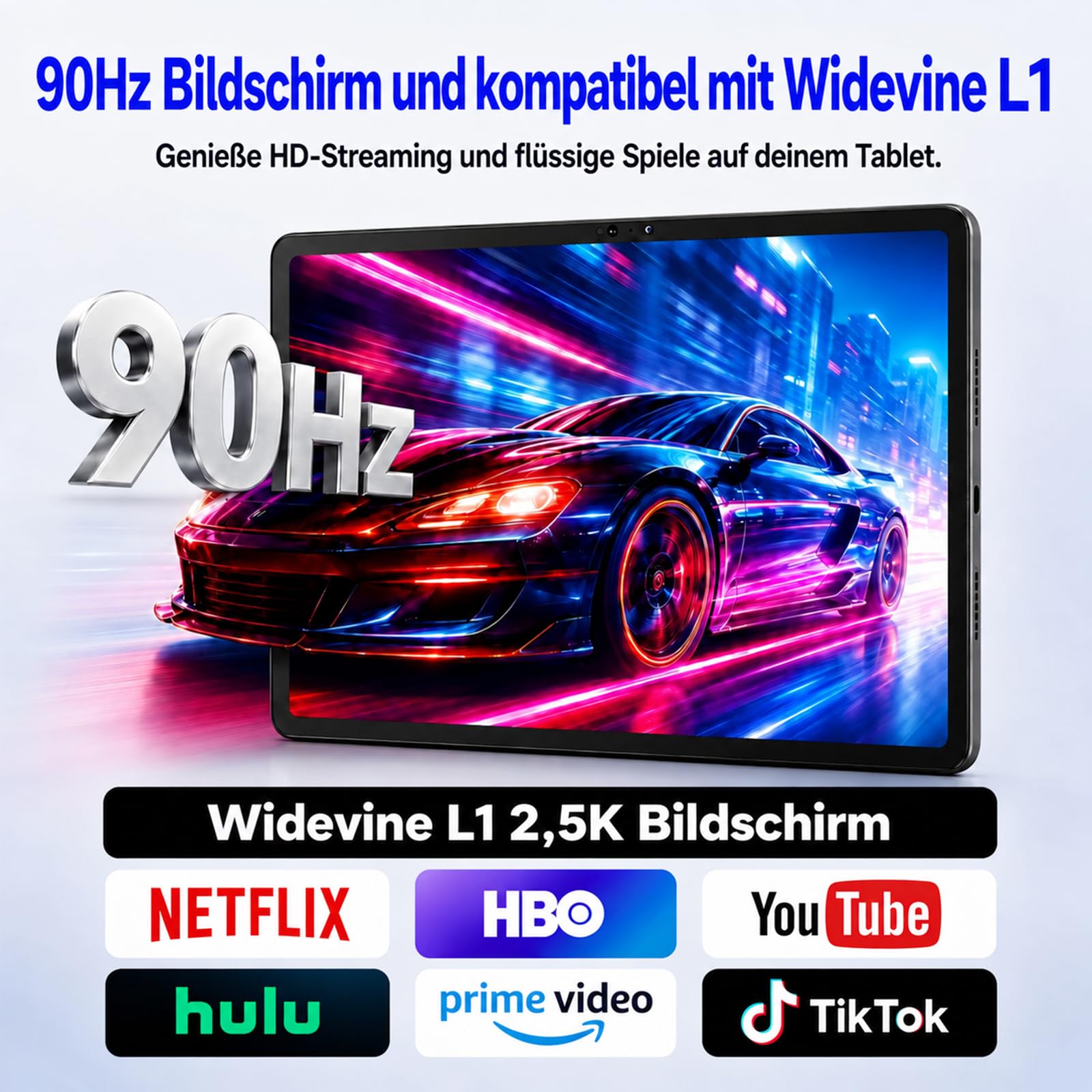 BESTTAB Android 16 Tablet 12 Zoll mit Tastatur, 48GB+256GB, 4G LTE/5G WiFi