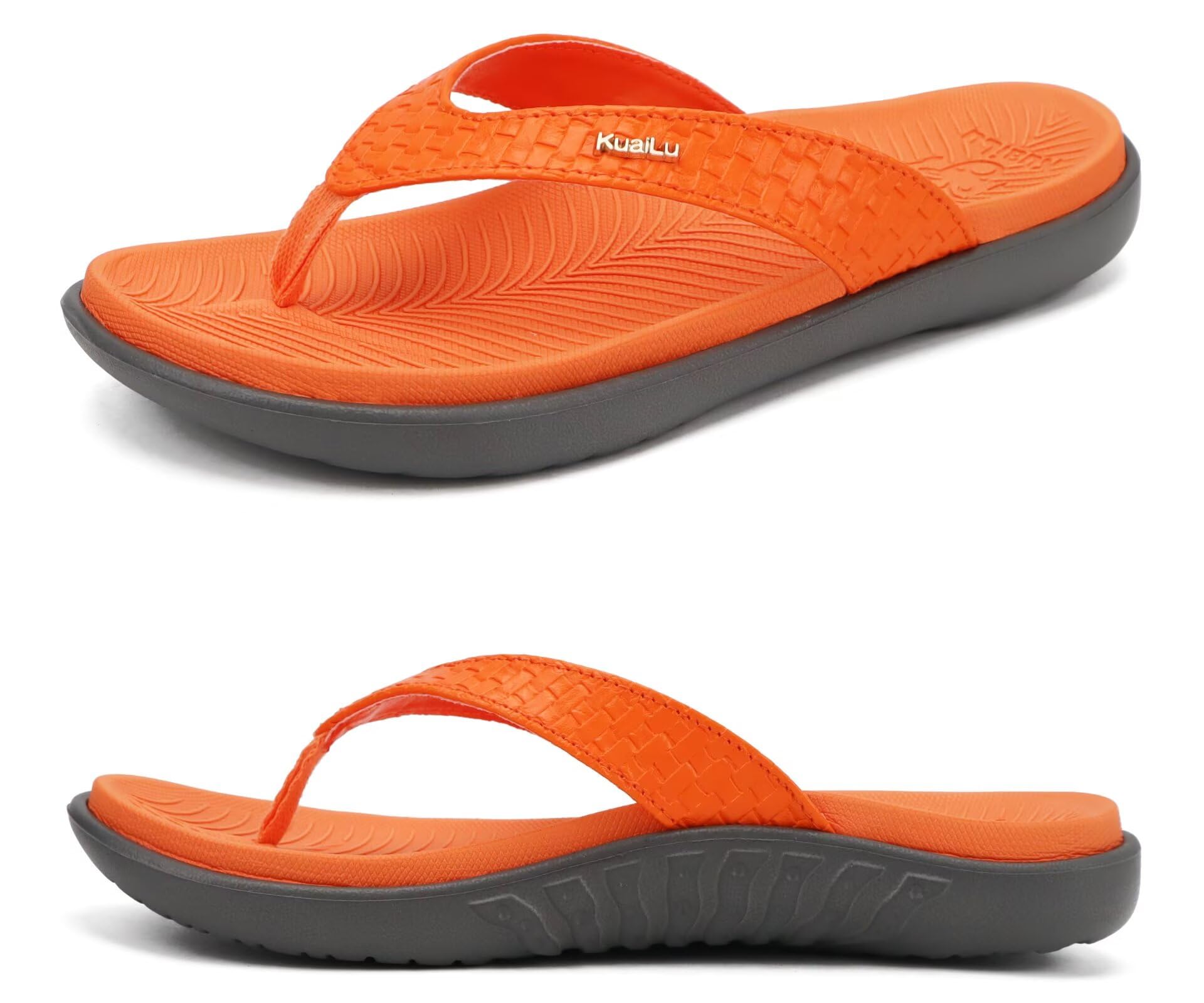 KuaiLu Womens Flip Flops Arch Support Yoga Mat Cushioned Thong Sandals