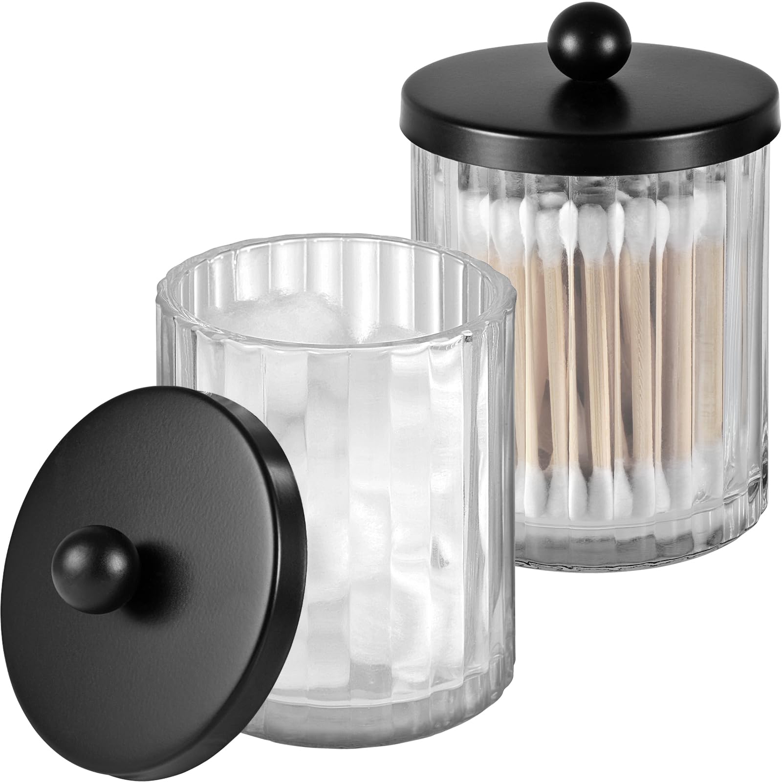 Amber Glass Jars - Qtip Holder for Bathroom -8 Amber Glass Jars - Qtip Holder for Bathroom -8