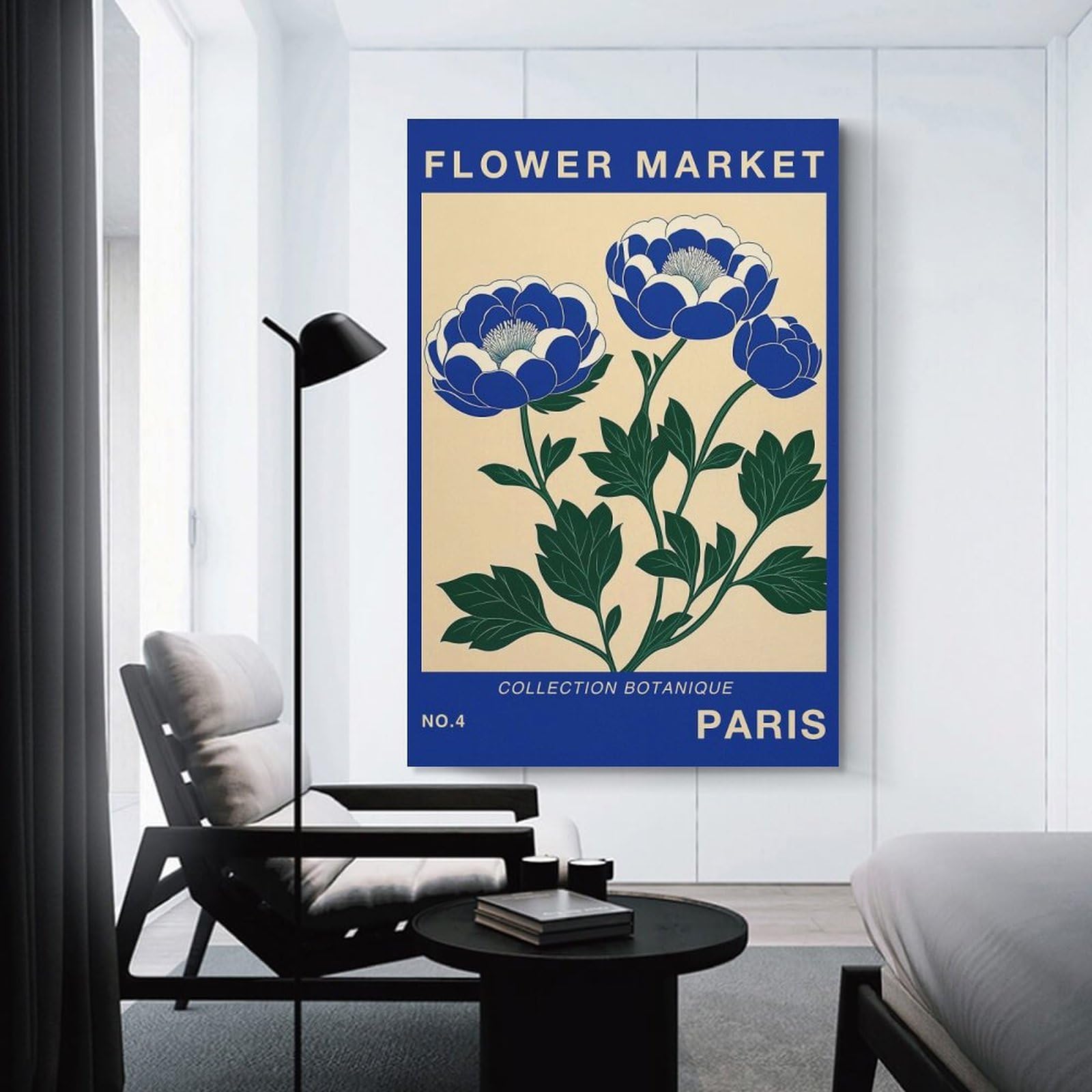 Junmoney Paris Flower Market Travel Poster Home Decor Wall Art 20x30inch(50x75cm), for Lounge, Bedroom Or Personal Spaces, Gift Idea for Housewarming And Birthdays